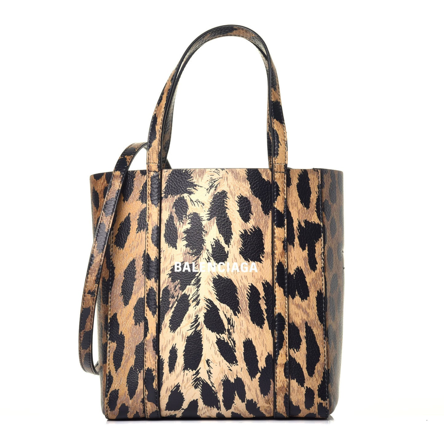 Calfskin Printed Leopard XXS Everyday Tote Beige White