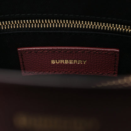 Burberry Grainy Calfskin House Check Medium Banner Tote Crimson 7 of 10