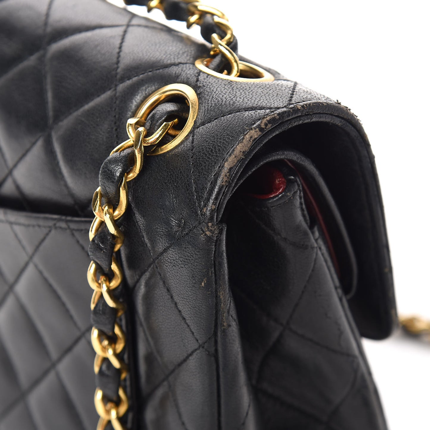 Lambskin Quilted Small Double Flap Black