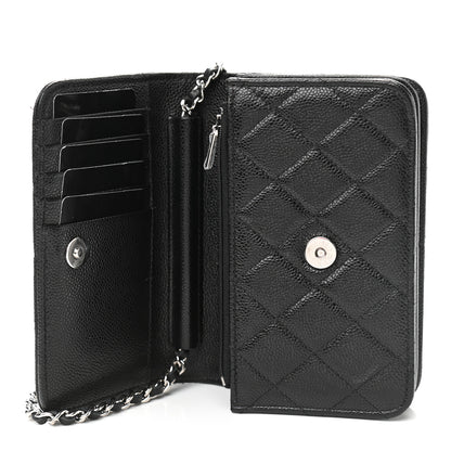 Chanel Caviar Quilted Mini Wallet On Chain WOC Black 5 of 12