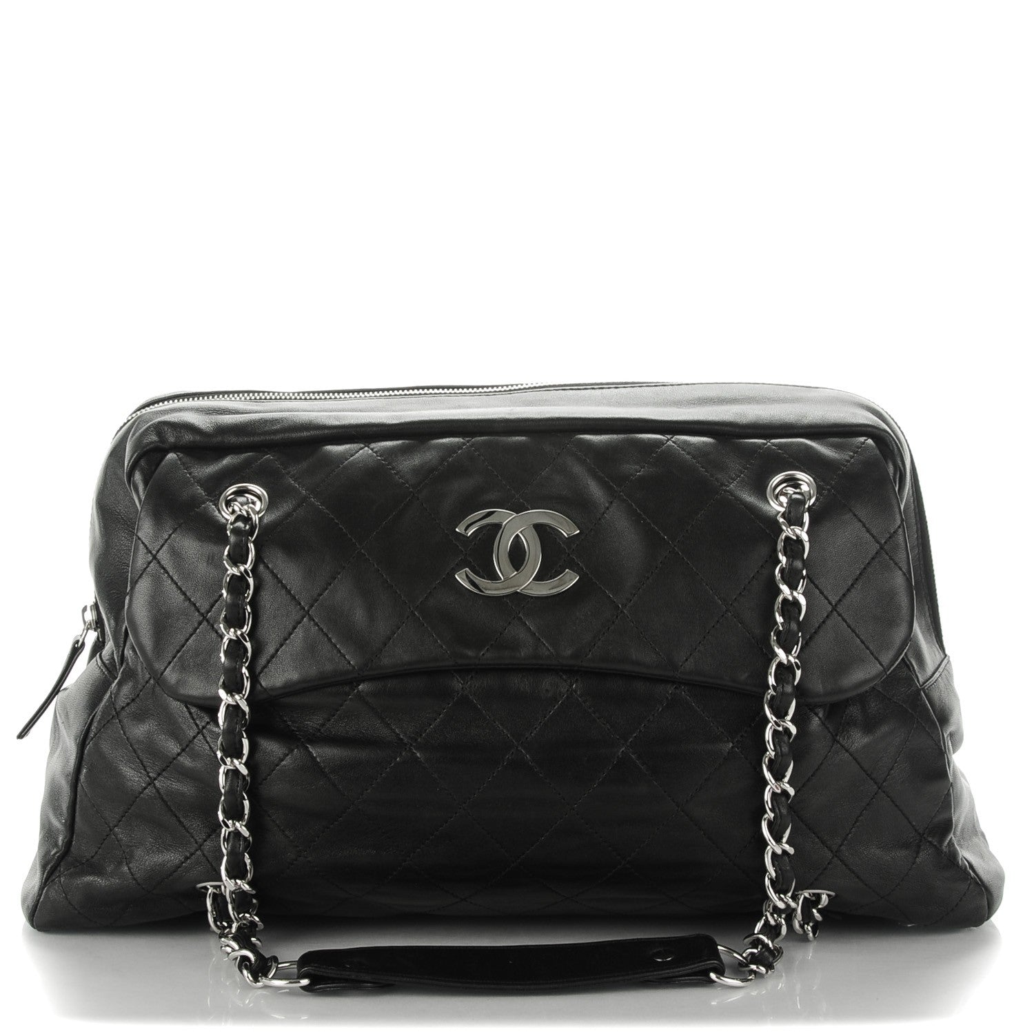 Chanel Lambskin Quilted Chain Around Tote Black 1 of 7