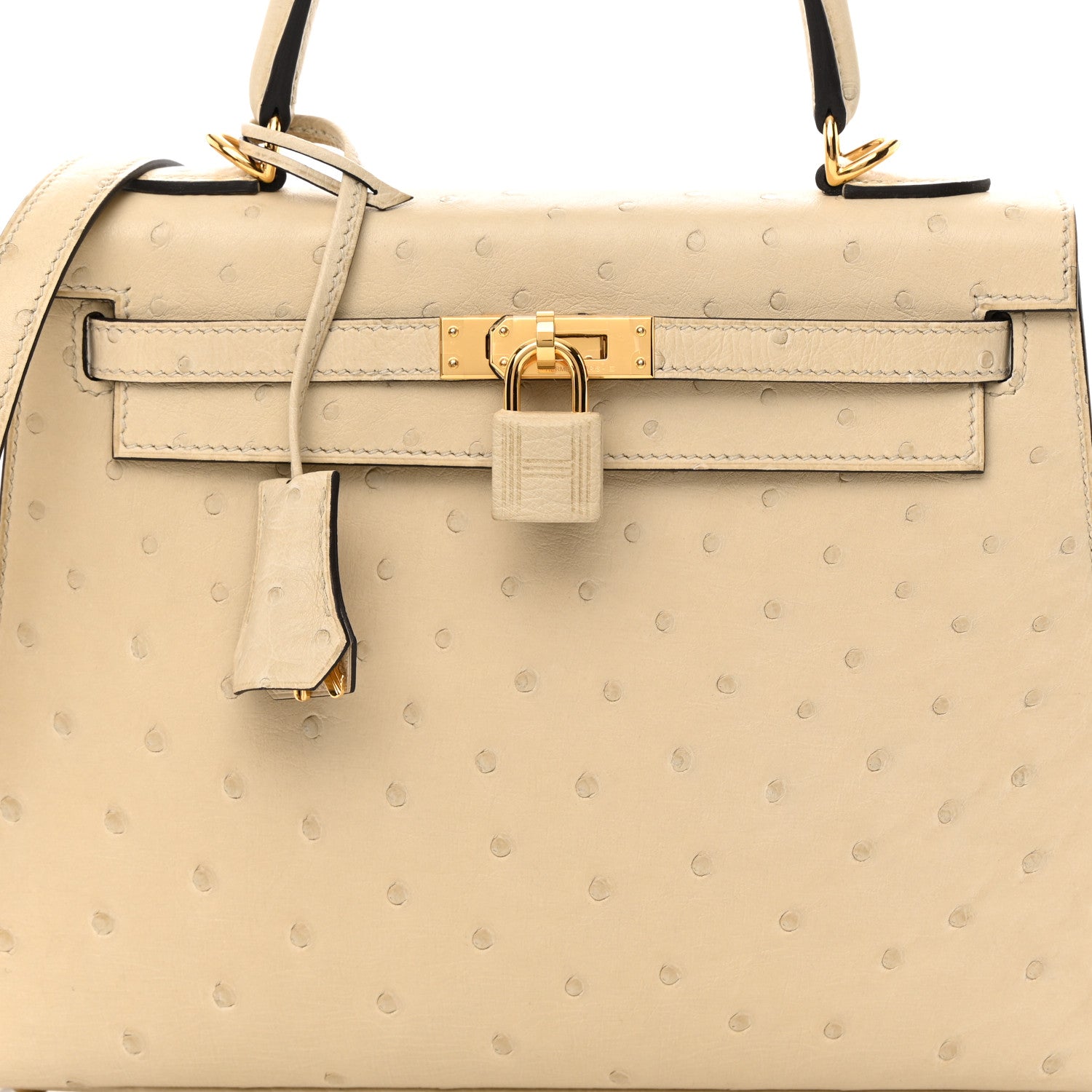 Hermes Ostrich Kelly Sellier 25 Parchemin 7 of 11