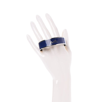 Hermes Enamel Printed Wide Caleche Bracelet 62 Bleu 2 of 6