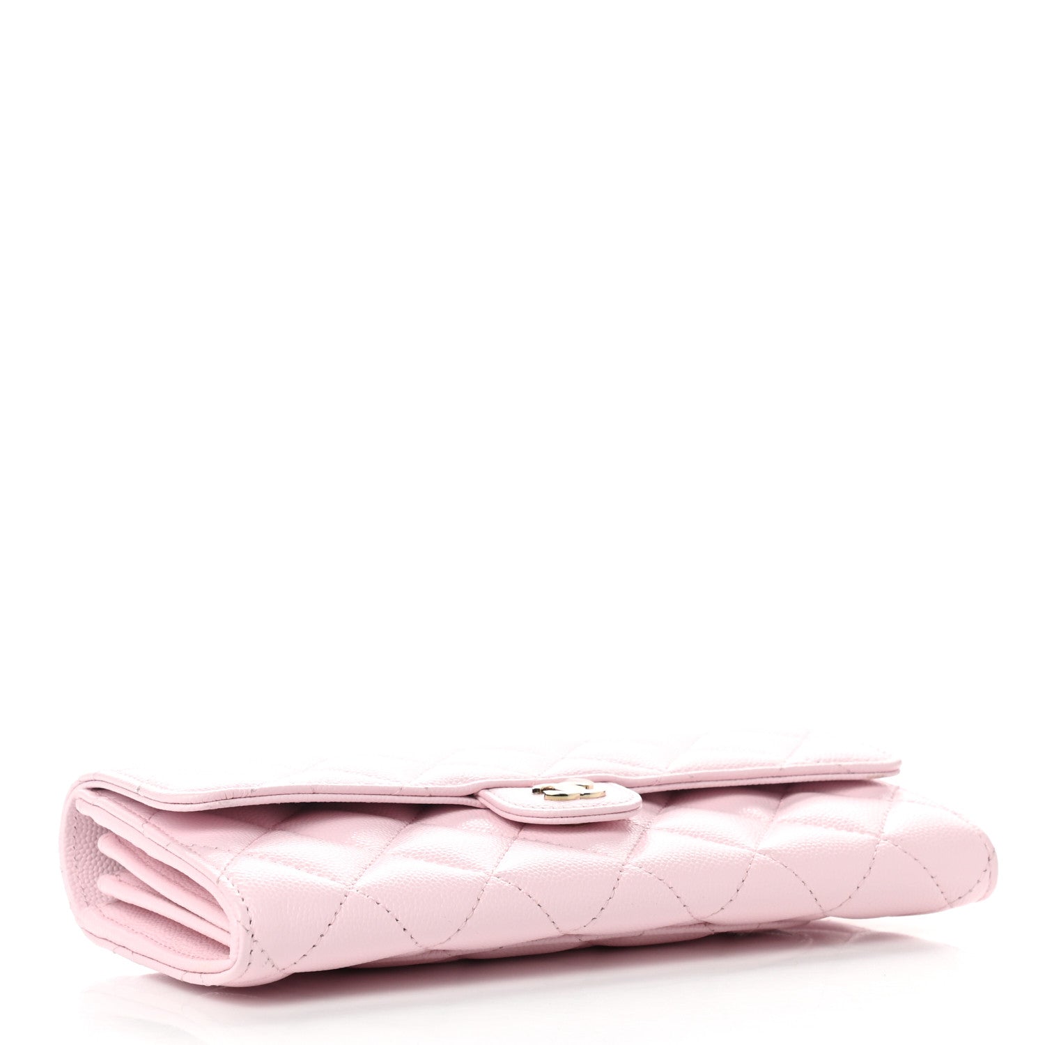 Chanel Caviar Quilted Large Gusset Flap Wallet Light Pink 4 of 9