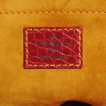Louis Vuitton Denim Alligator Sac Fermoir GM 6 of 7