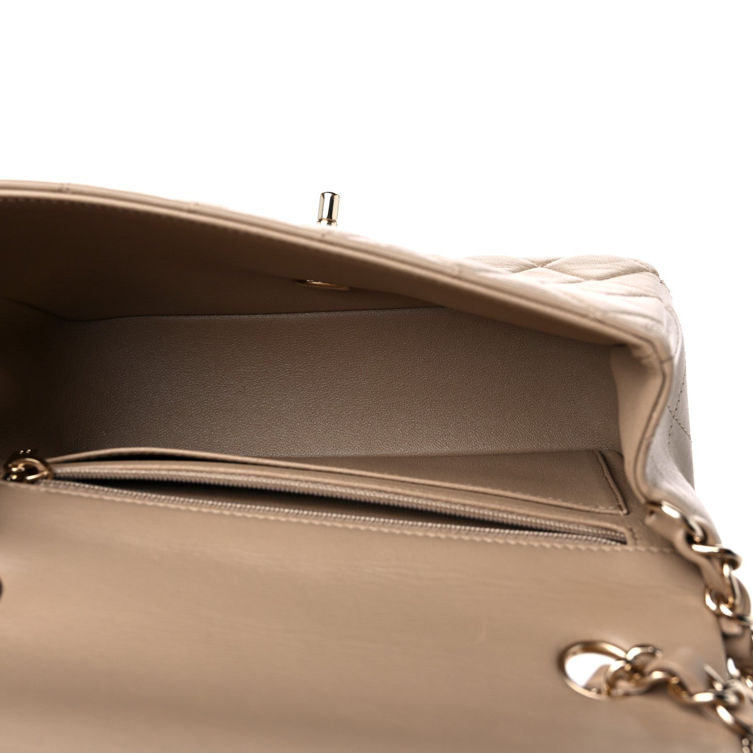 Chanel Lambskin Quilted Mini Rectangular Flap Dark Beige 5 of 9