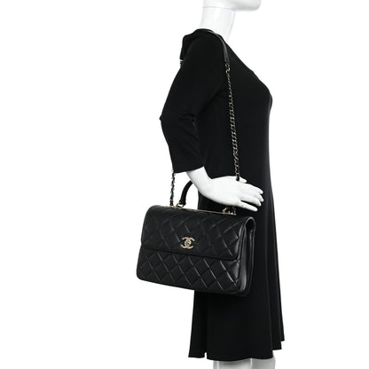 Chanel Lambskin Quilted Medium Trendy CC Flap Dual Handle Bag Black 2 of 14