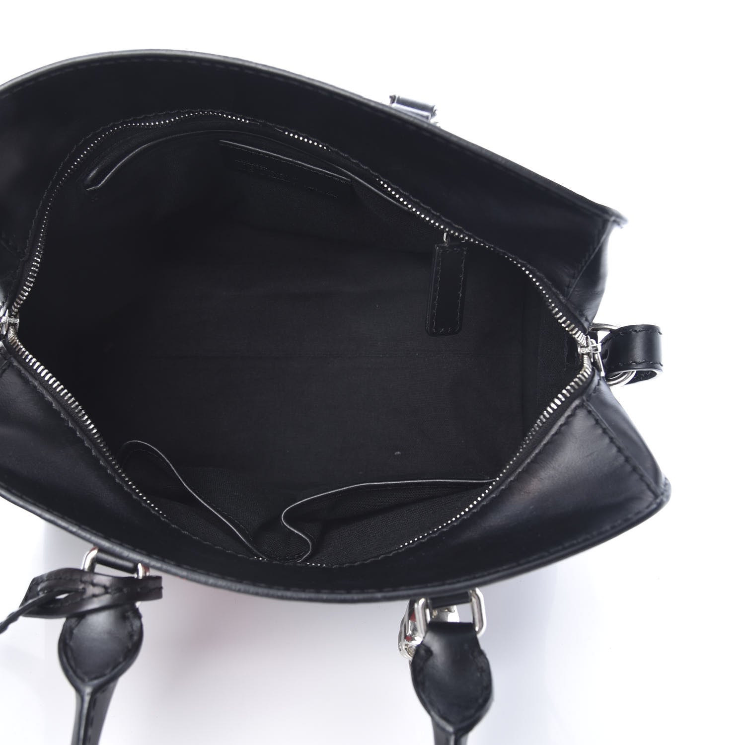 Alexander McQueen Calfskin Rose Printed Small Skull Padlock Zip Around Tote Black 5 of 13