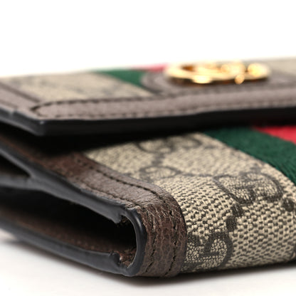Gucci GG Supreme Monogram Web Ophidia French Flap Wallet Beige New Acero 10 of 12