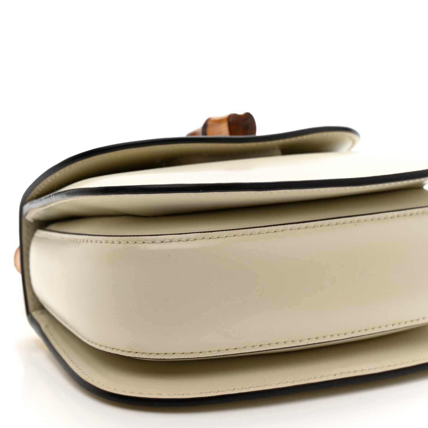 Gucci Boarded Dyana Lux Calfskin Web Mini Bamboo 1947 Top Handle Bag  Mystic White 9 of 13