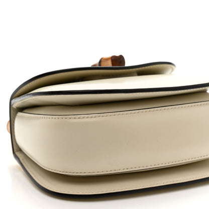 Gucci Boarded Dyana Lux Calfskin Web Mini Bamboo 1947 Top Handle Bag  Mystic White 9 of 13