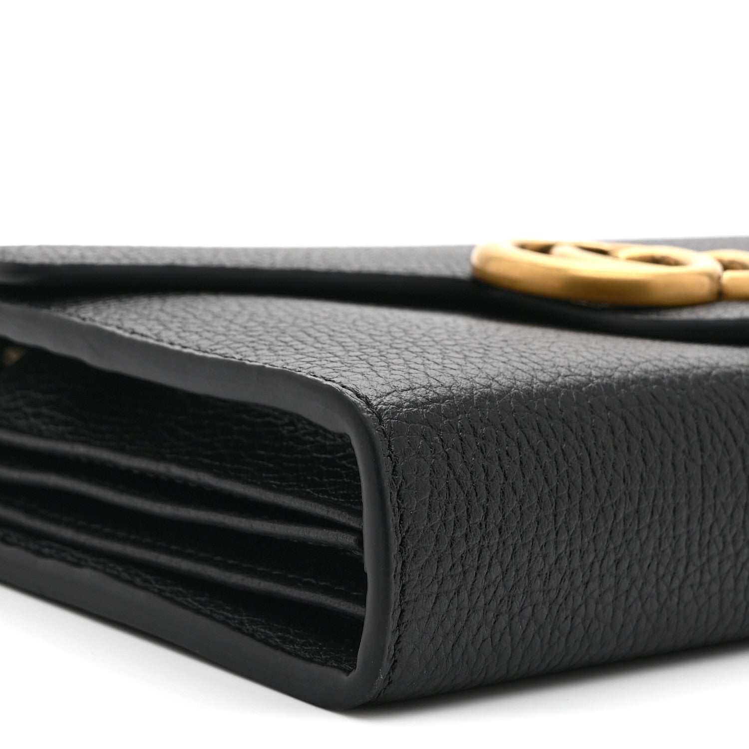 Gucci Calfskin GG Marmont Chain Wallet Black 9 of 10