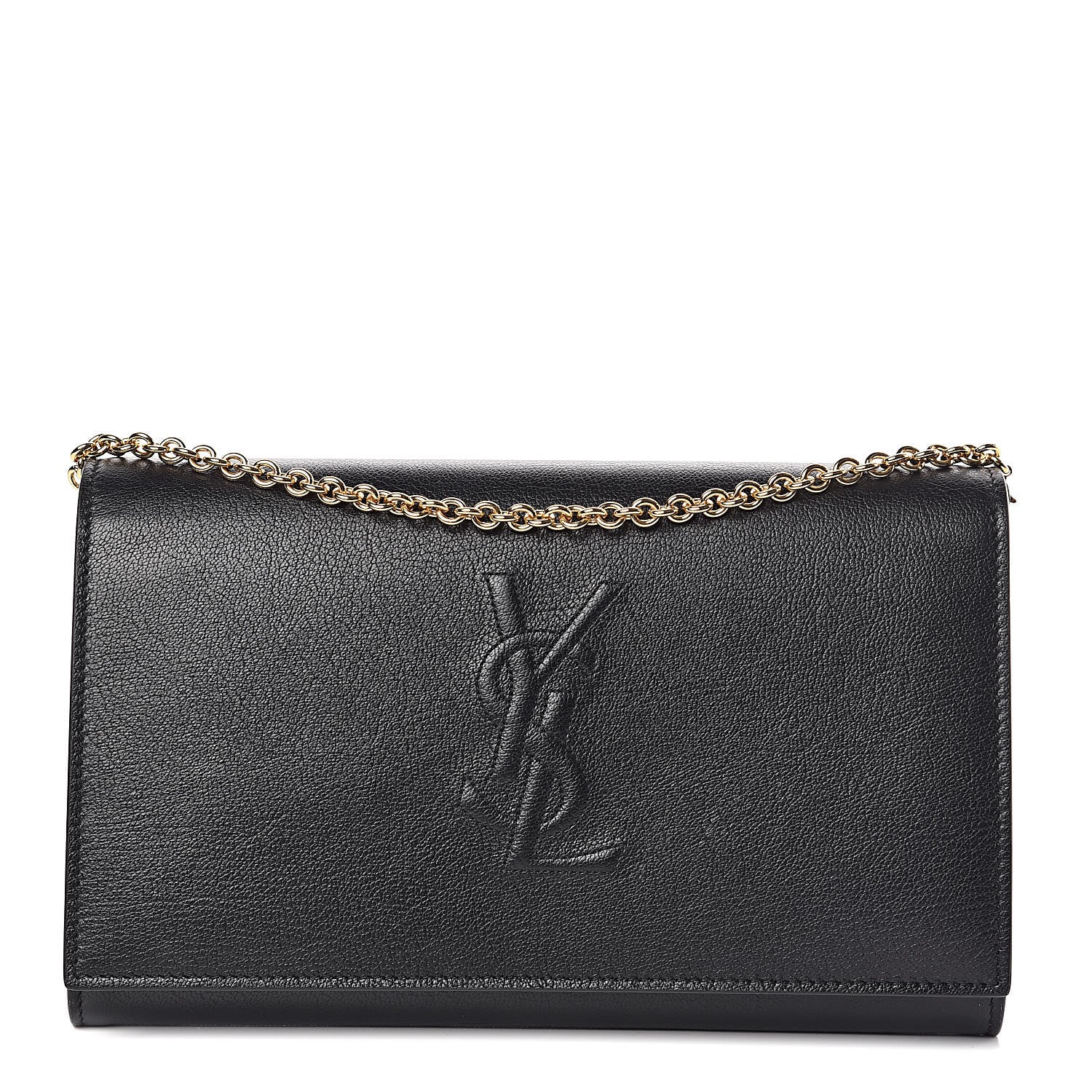 Saint Laurent Calfskin Monogram Belle de Jour Chain Clutch Black 1 of 10