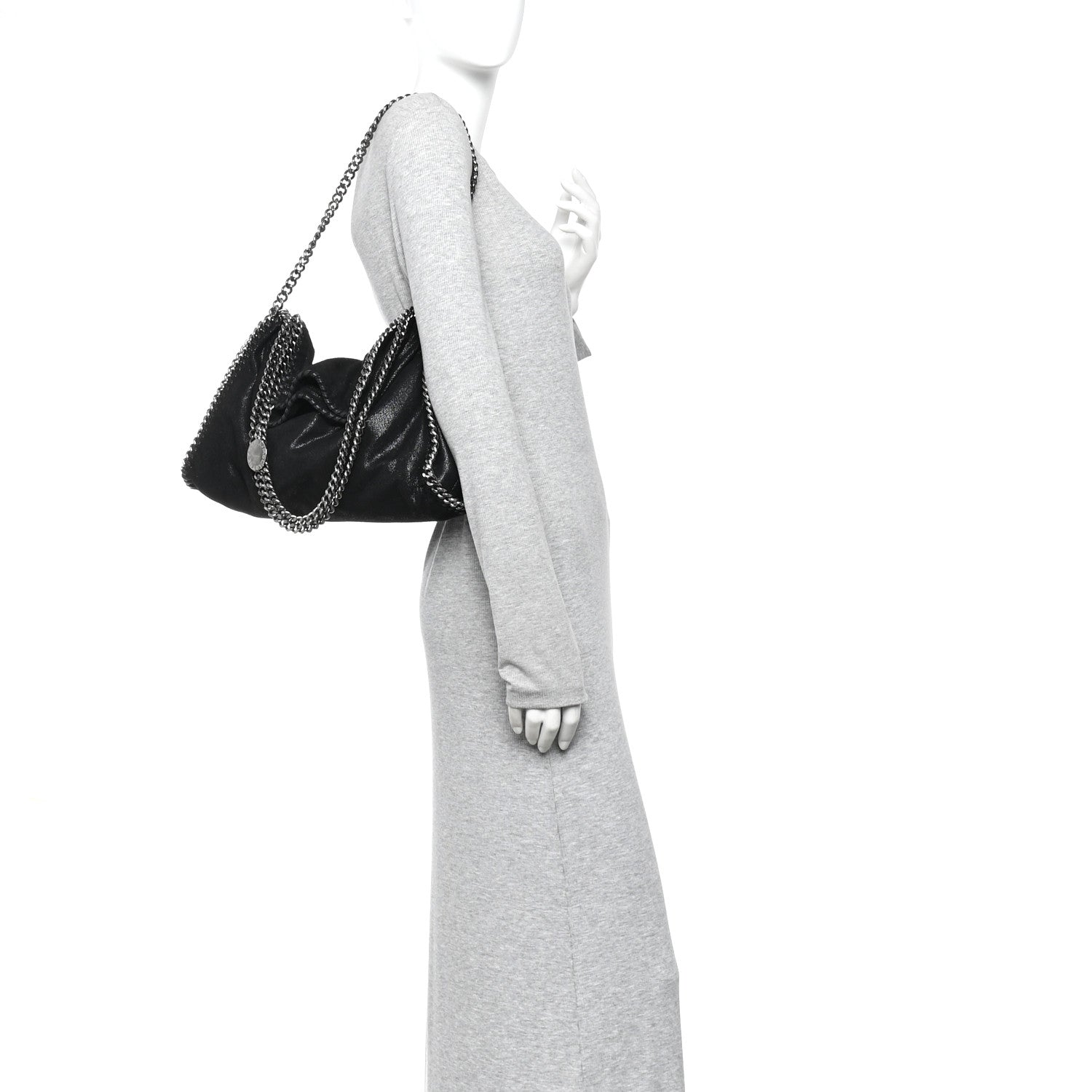 Stella McCartney Shaggy Deer Falabella Fold Over Tote Black 2 of 9