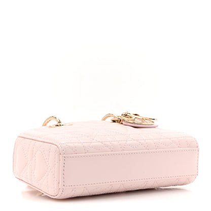 Christian Dior Lambskin Cannage Dioramour Micro Lady D-Joy Pale Pink 4 of 10