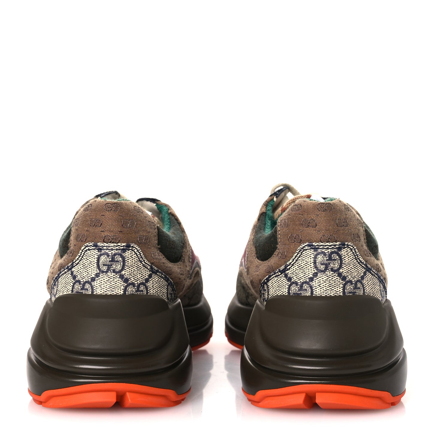 GG Supreme Monogram Mix Monogram Womens Rhyton Sneakers 36.5 Bordeaux Beige Ebony