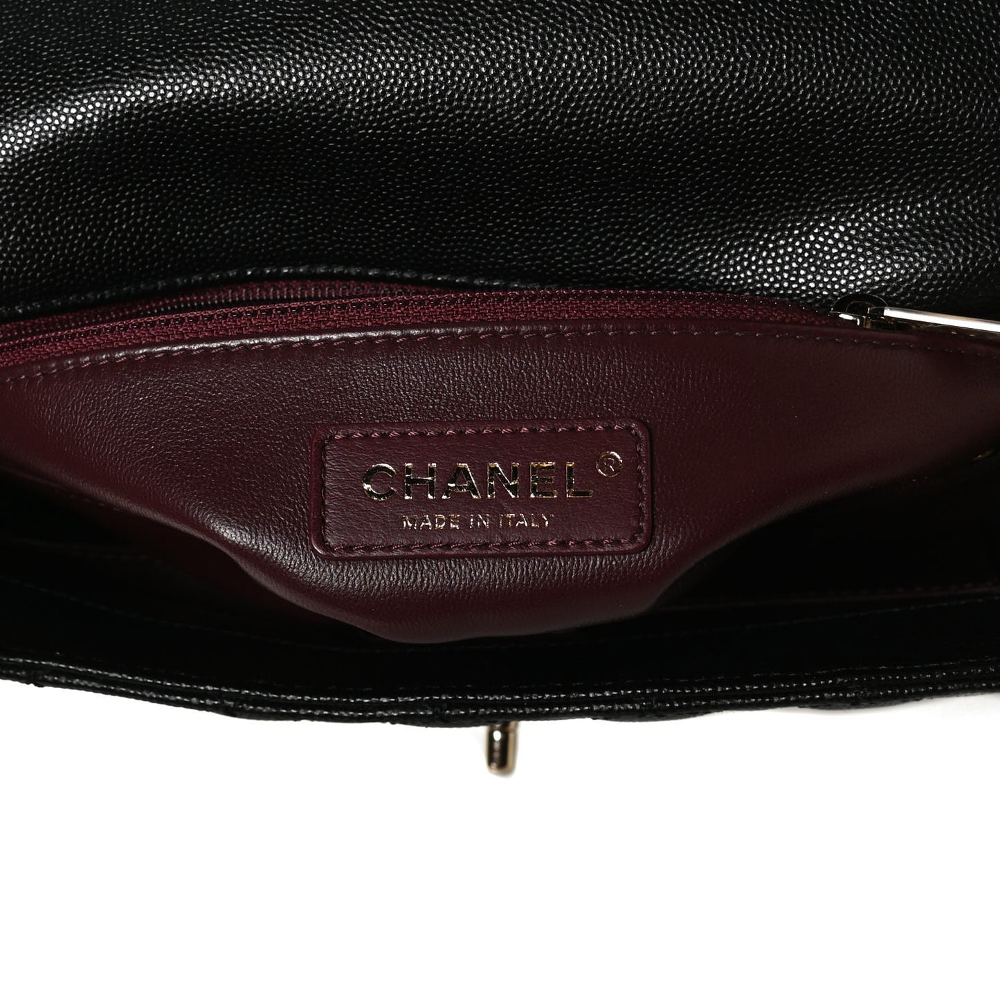 Caviar Quilted Small Coco Handle Flap Black