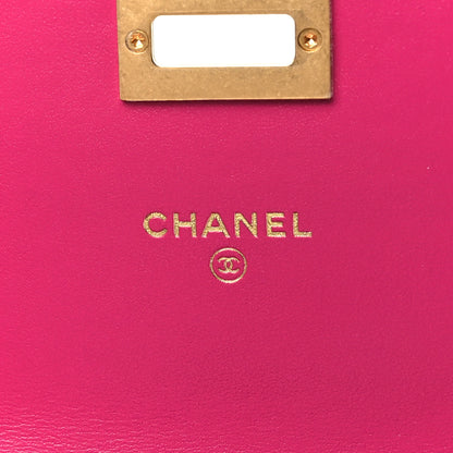 Chanel Aged Calfskin Quilted Mini Reissue Wallet On Chain WOC Fuchsia 6 of 10