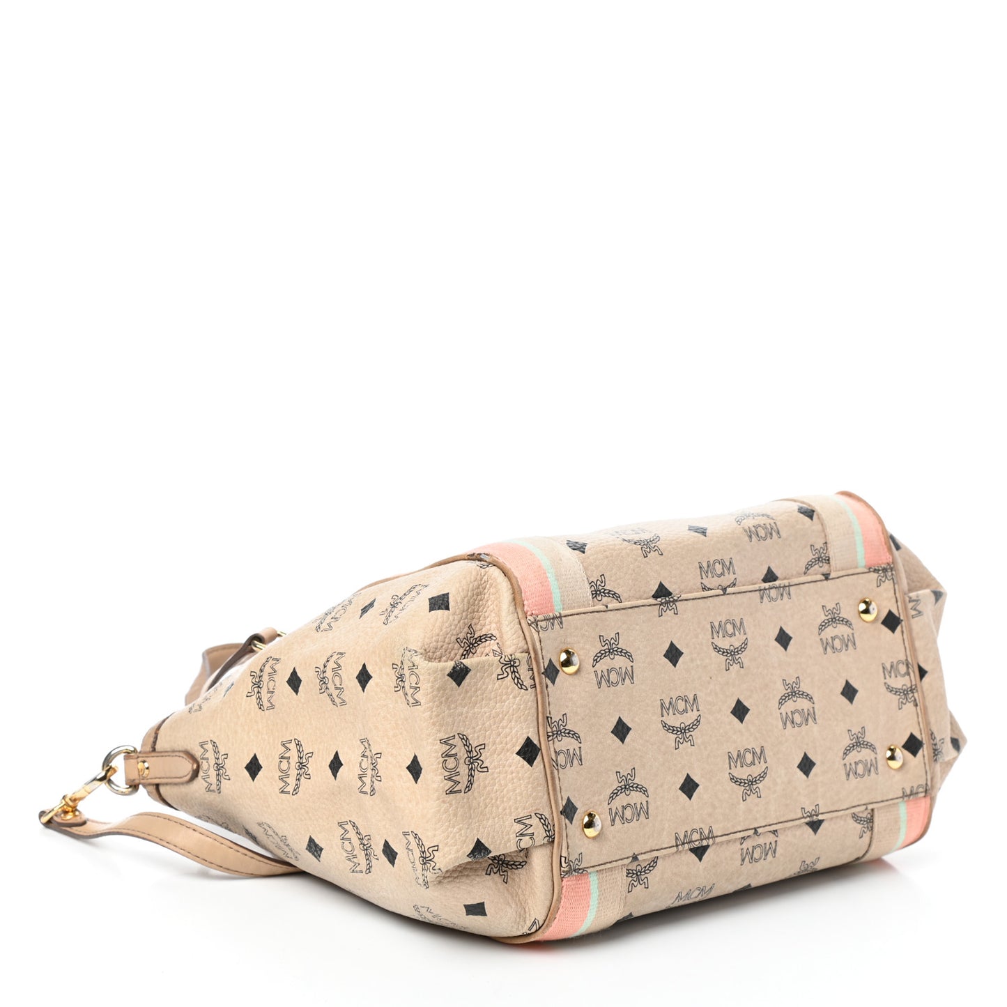 Visetos Striped Tote Beige