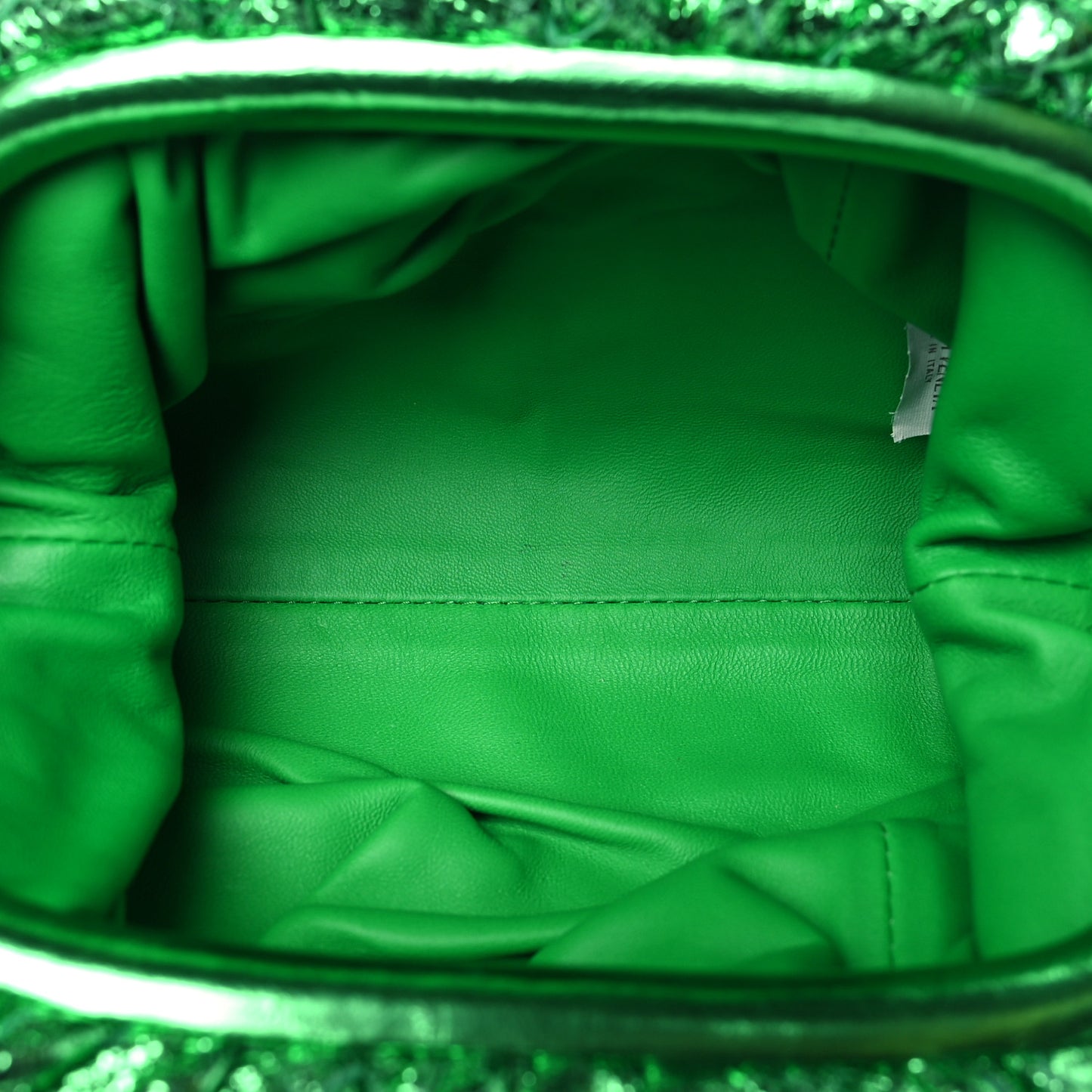 Metallic Nappa Intrecciato The Mini Pouch Parakeet