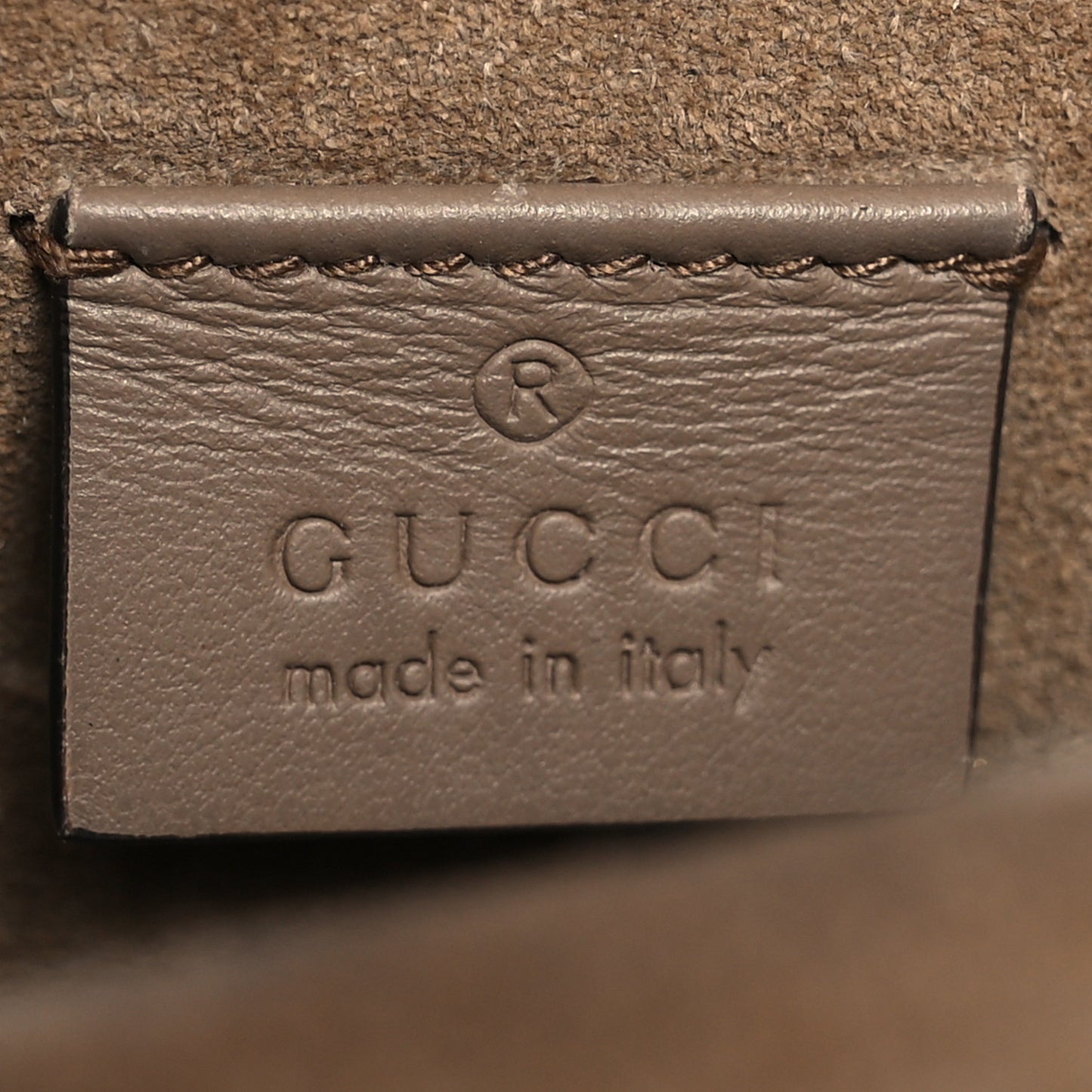 GG Supreme Monogram Suede Crystal Small Dionysus Shoulder Bag Beige Ebony Taupe