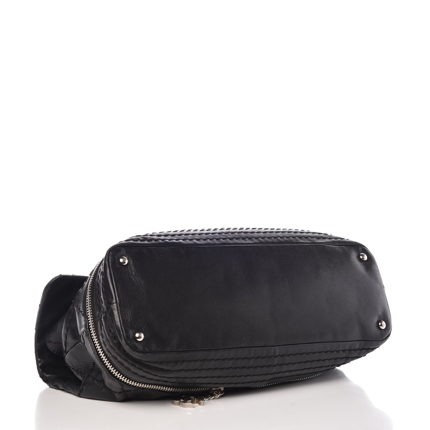 Chanel Calfskin Stitched Large Expandable Flap Bag Black 4 of 10