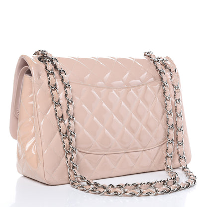 Chanel Patent Quilted Jumbo Double Flap Light Pink 3 of 15