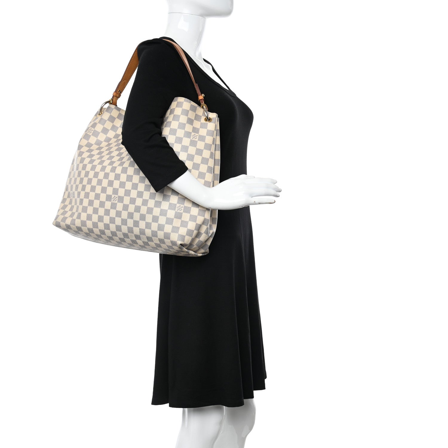 Louis Vuitton Damier Azur Graceful MM Rose Ballerine 2 of 9