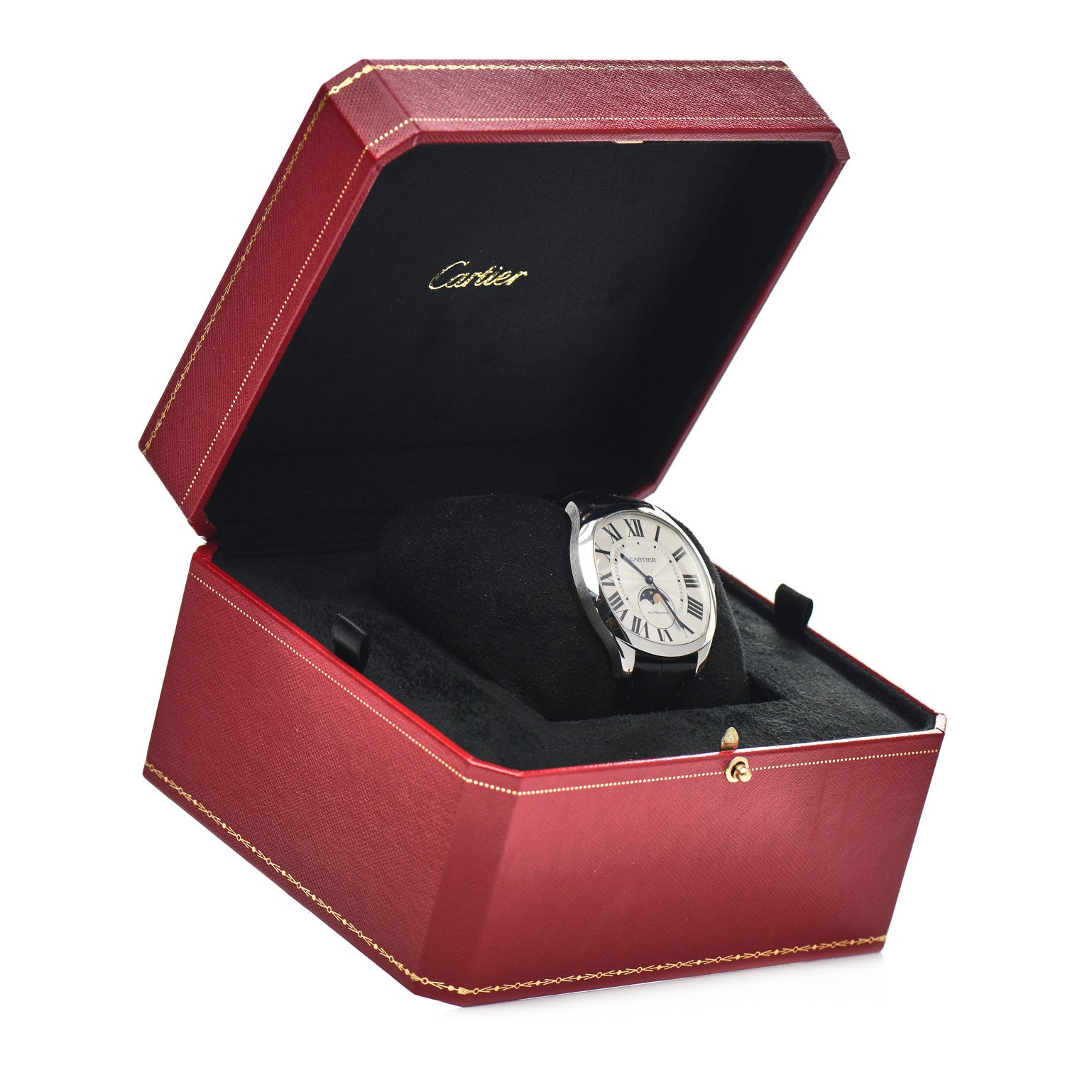 Cartier Stainless Steel Alligator 41mm Drive De Cartier Moon Phases Automatic Watch 5 of 5