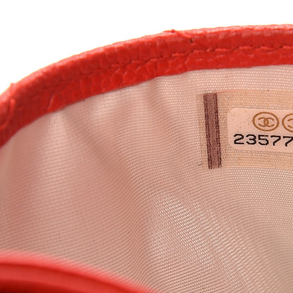 Chanel Caviar Chevron Quilted Card Holder Red 8 of 9