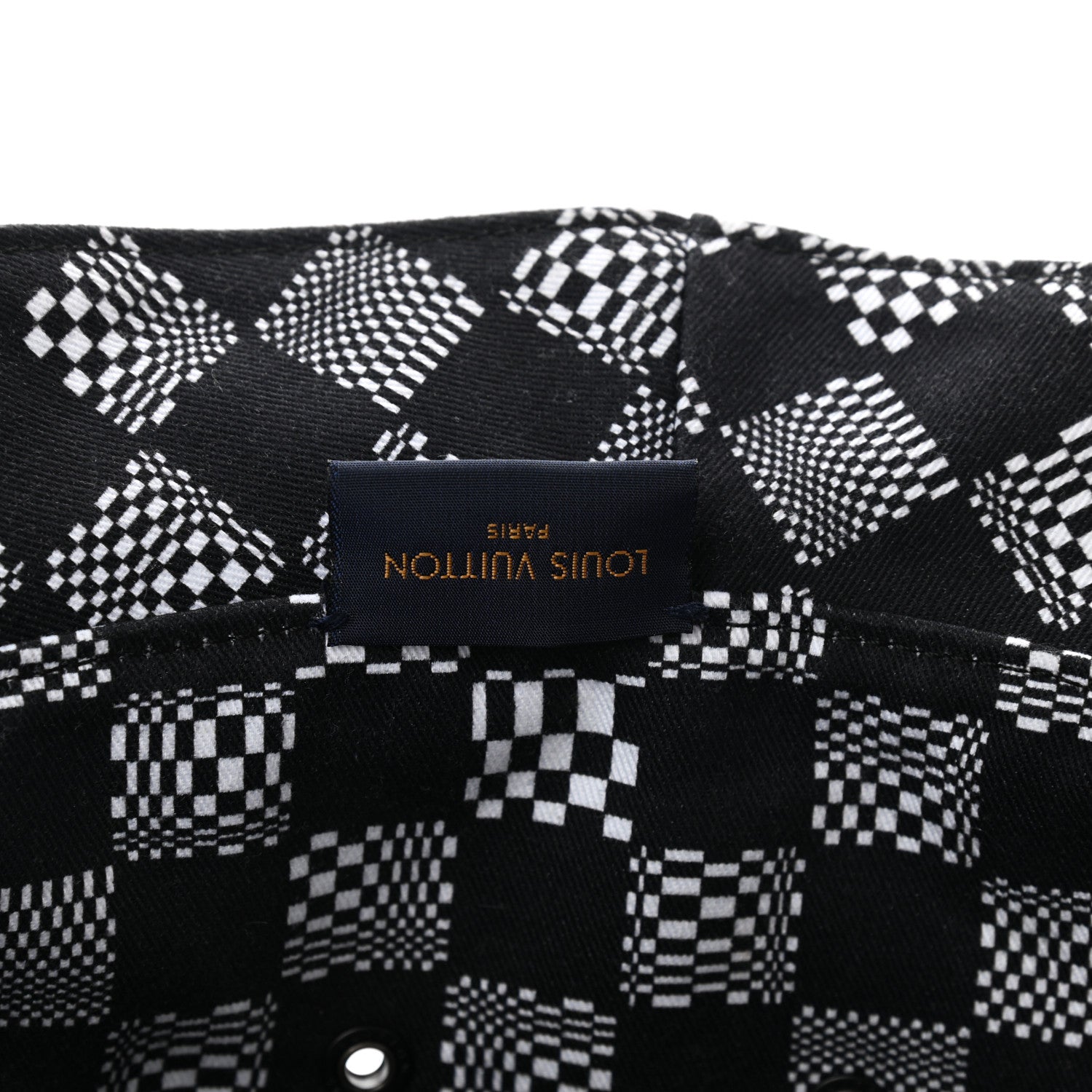 Louis Vuitton Cotton Damier Distorted Reversible Bucket Hat Black 8 of 9