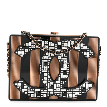 Chanel Plexiglass Crystal CC Minaudiere Clutch Black Copper 1 of 11