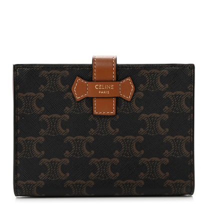 Celine Canvas Triomphe Medium Strap Wallet Tan 1 of 7