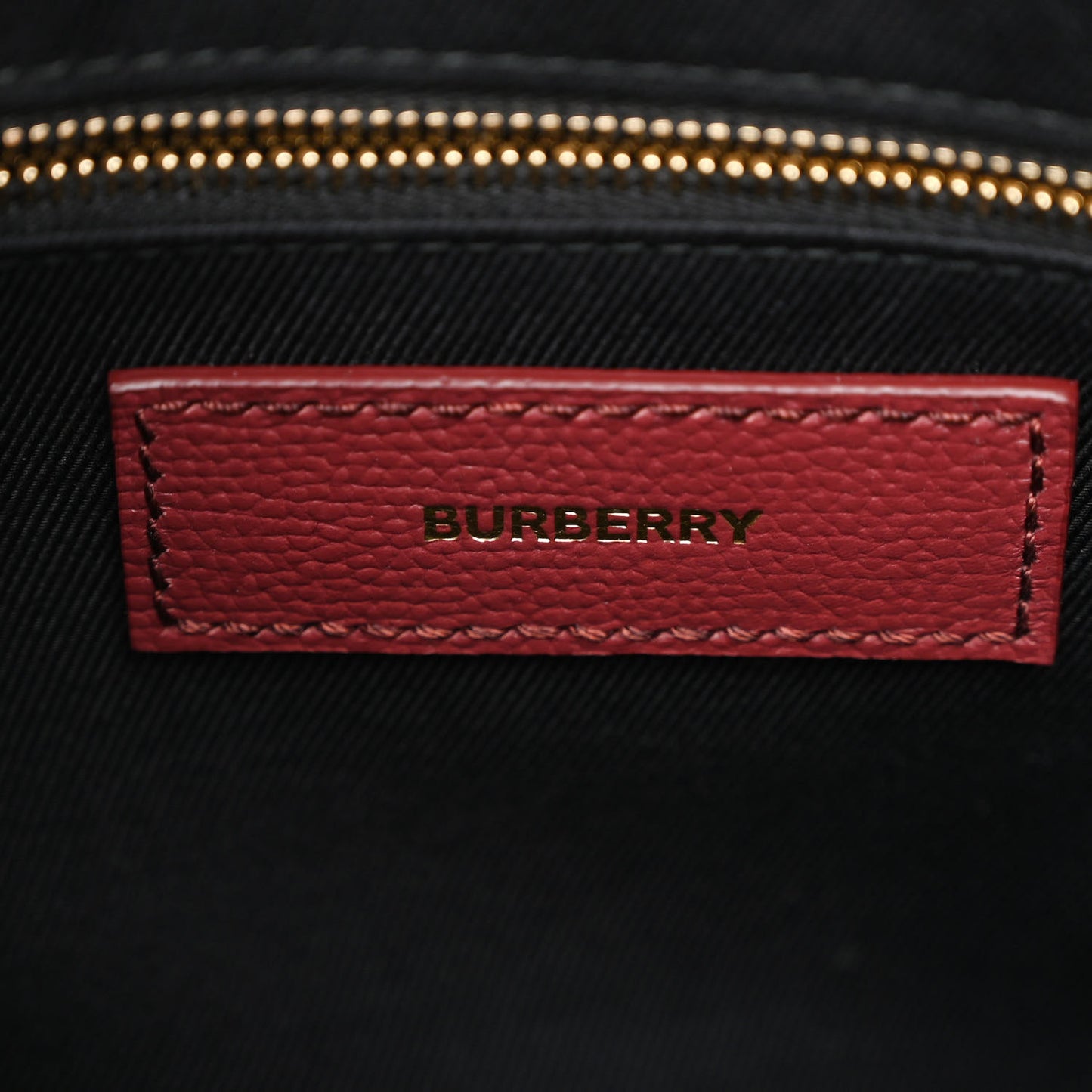 Grainy Calfskin House Check Medium Banner Tote Mahogany Red