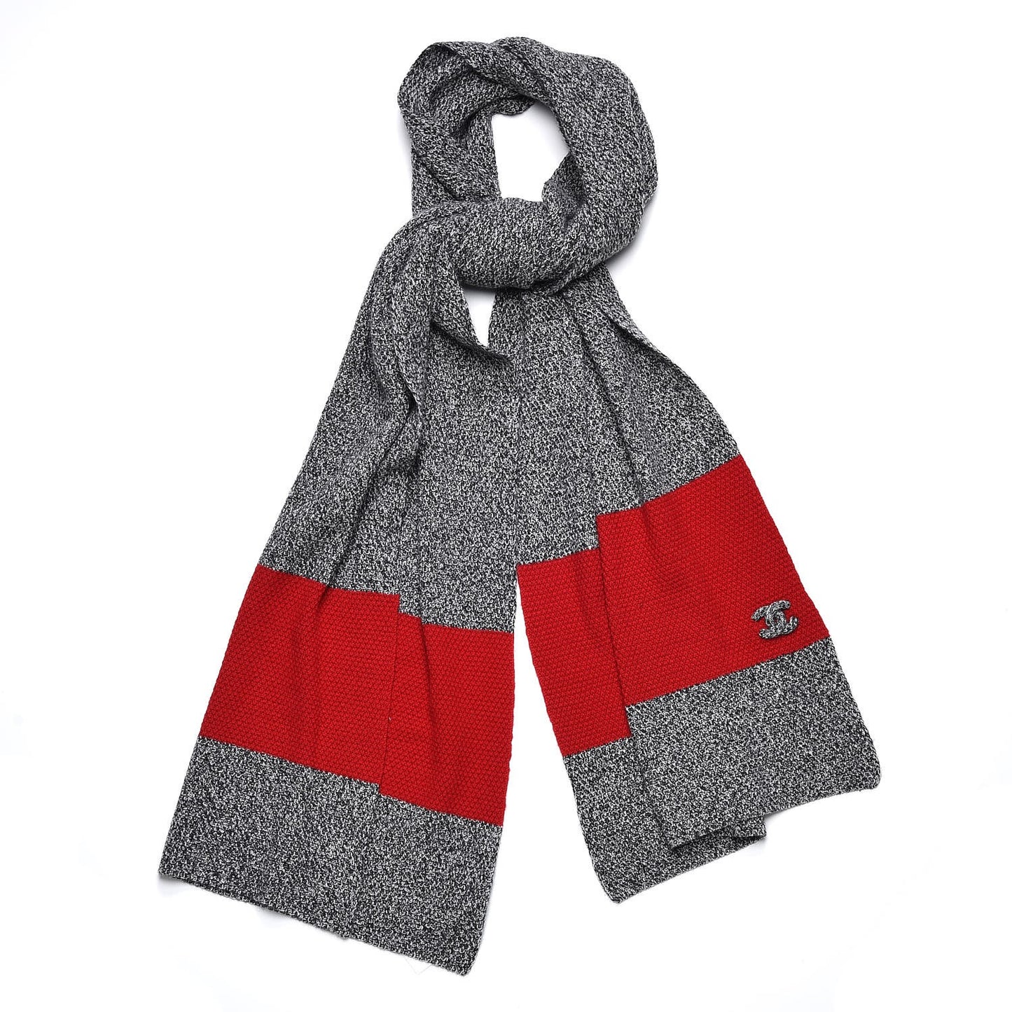 Cashmere CC Stole Grey Red