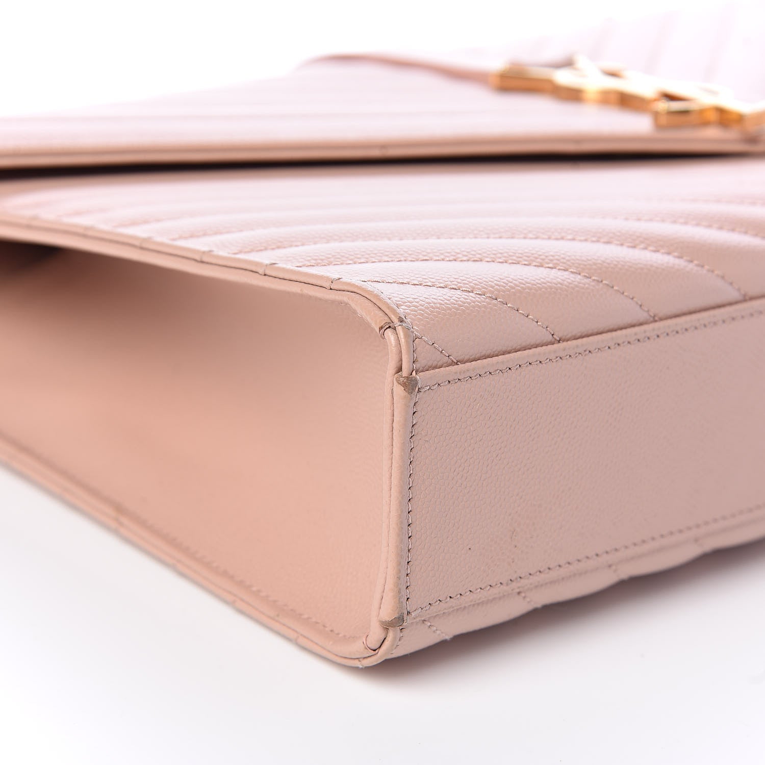Saint Laurent Grain De Poudre Matelasse Chevron Large Monogram Satchel Pale Pink 5 of 16