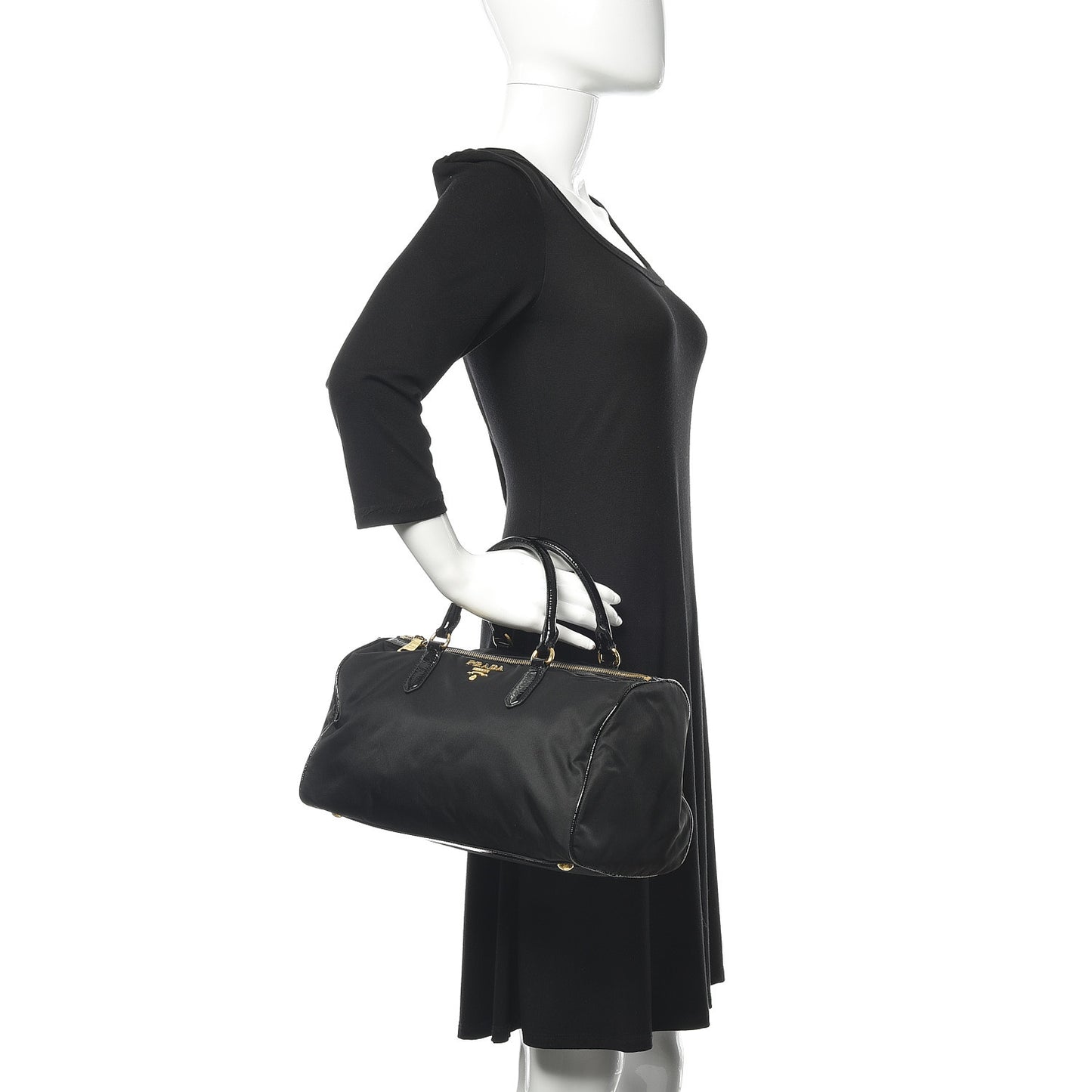 Tessuto Nylon Vernice Bauletto Black