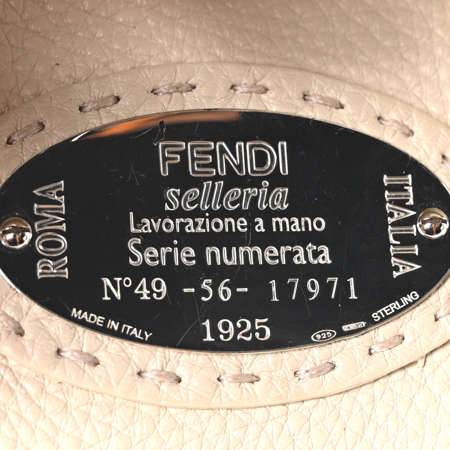 Fendi Cuoio Romano Selleria Chamois Medium Peekaboo I SEE U Satchel Asfalto Camelia 6 of 9