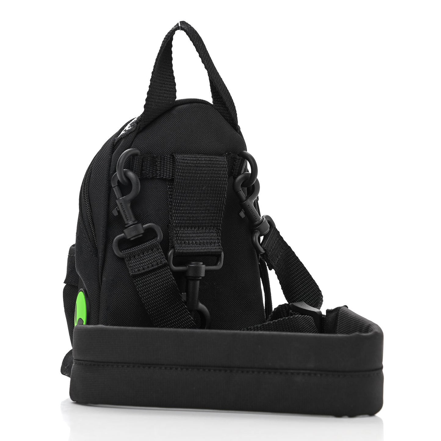 Recycled Casual Nylon Patches Mini Explorer Crossbody Backpack Black