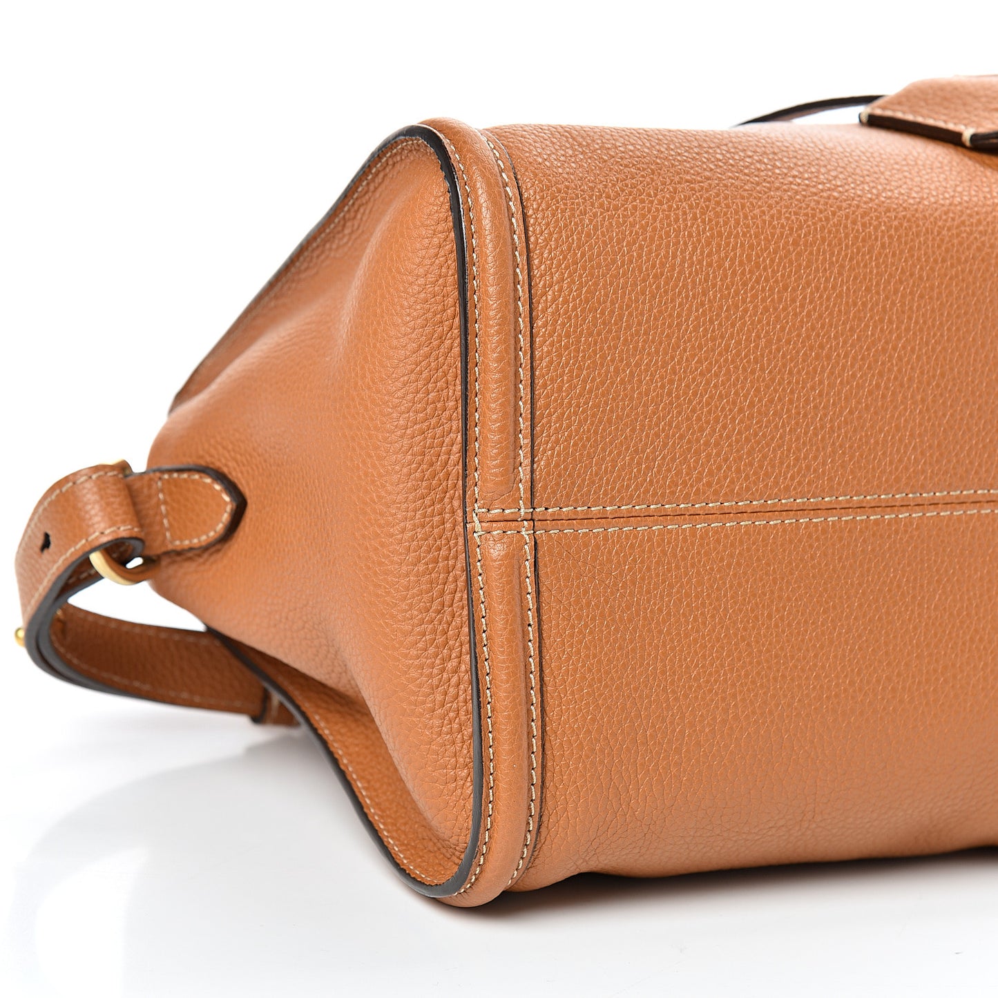 Pebbled Calfskin Small Skull Padlock Zip Around Tote Tan