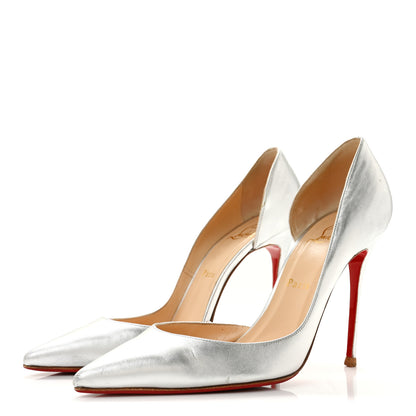 Christian Louboutin Metallic Calfskin Iriza 120 Pumps 40 Silver 4 of 10