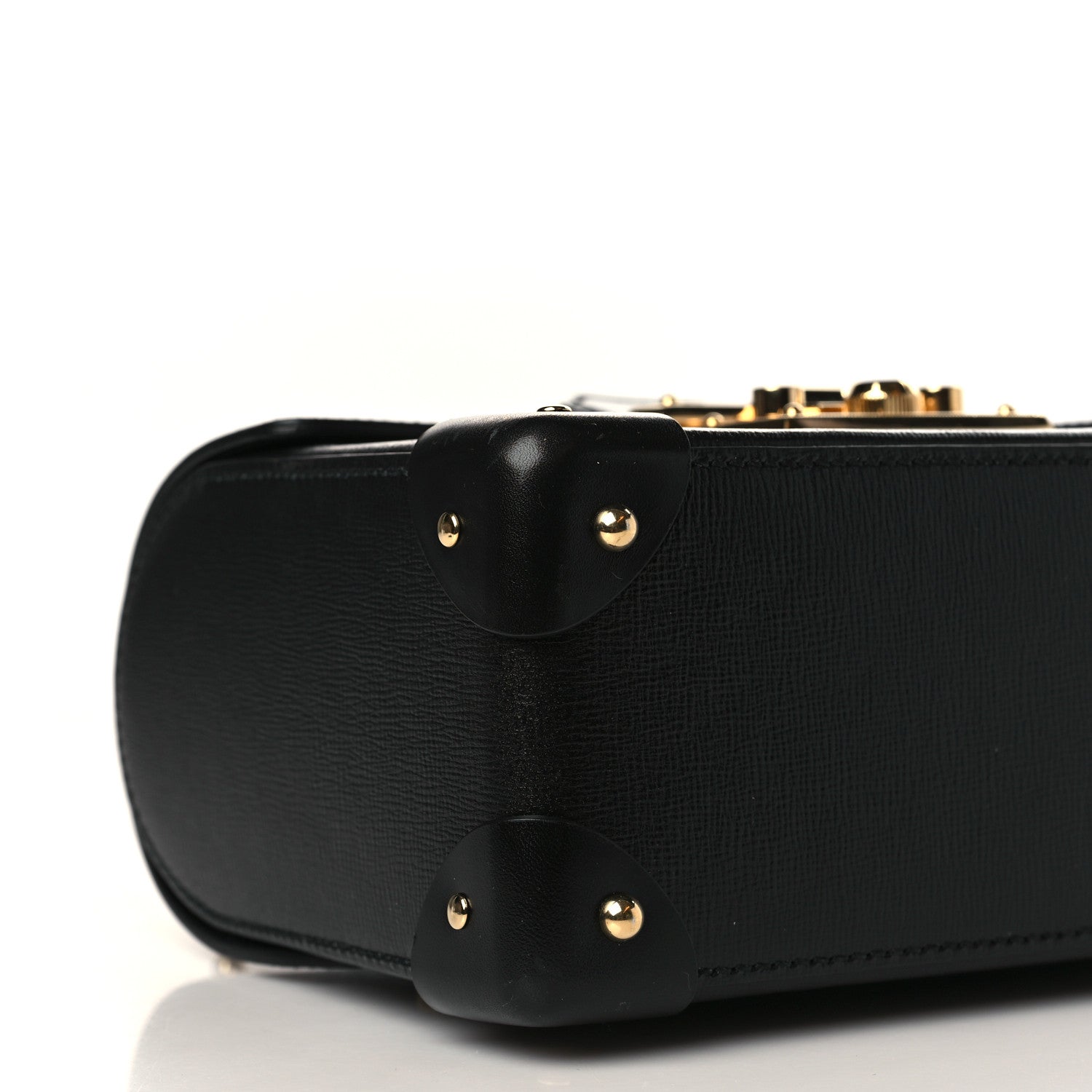 Gucci Calfskin Small Padlock Bamboo Shoulder Bag Black 8 of 9