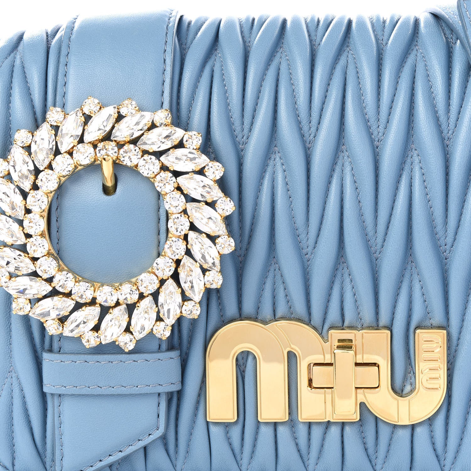 Miu Miu Matelasse Crystal Embellished Shoulder Bag Astrale 8 of 8