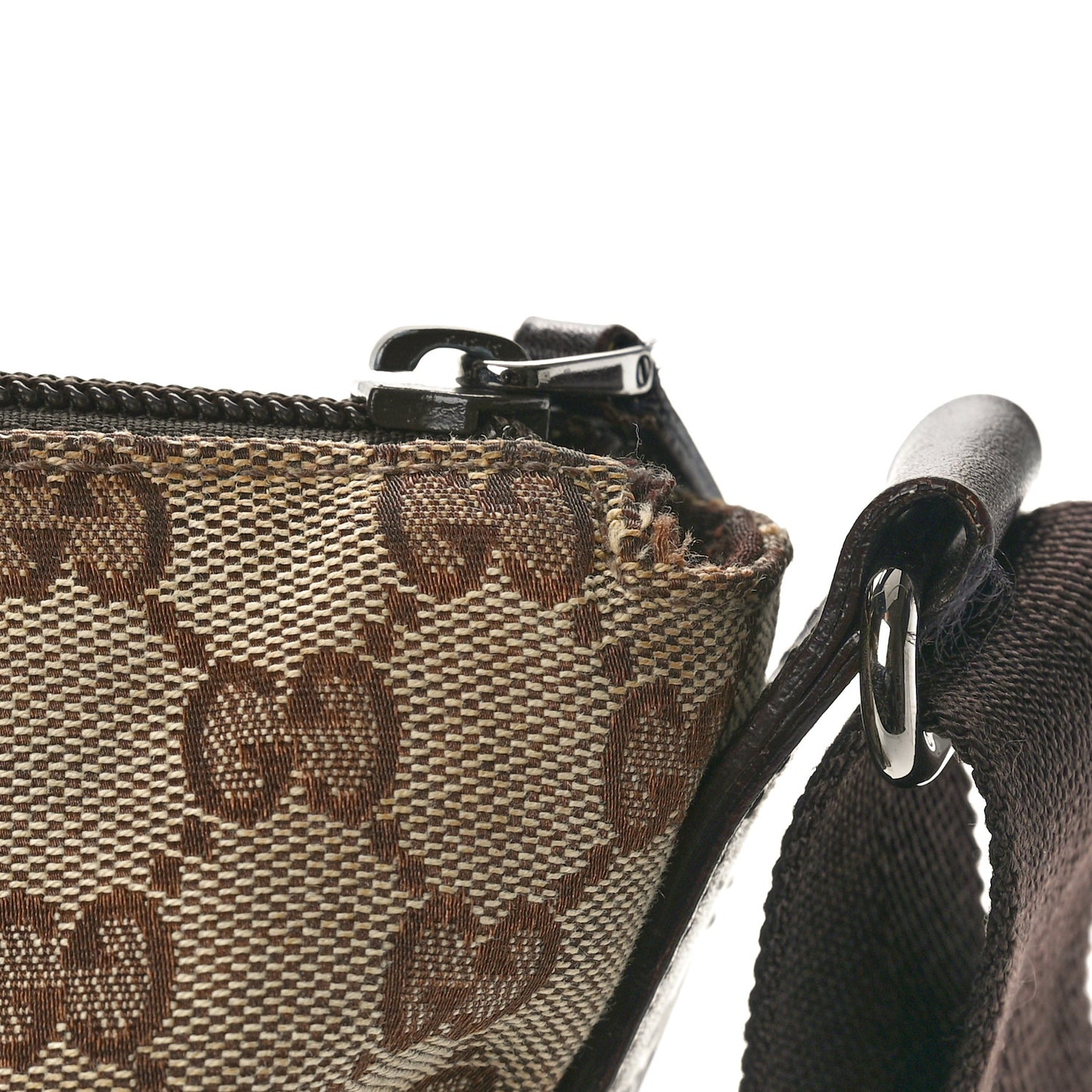 Monogram Calfskin Perforated Medium Flat Messenger Bag Dark Brown