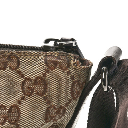 Gucci Monogram Calfskin Perforated Medium Flat Messenger Bag Dark Brown 12 of 14