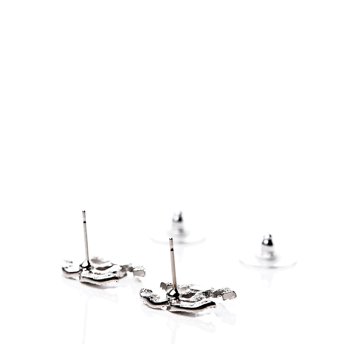 Crystal CC Earrings Silver