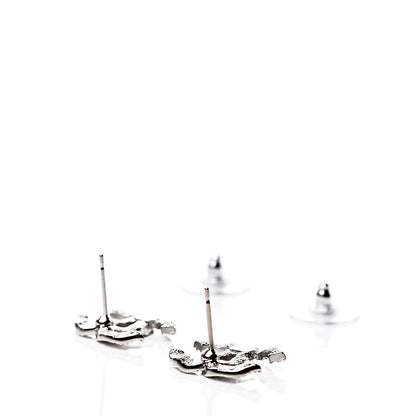 Chanel Crystal CC Earrings Silver 3 of 5