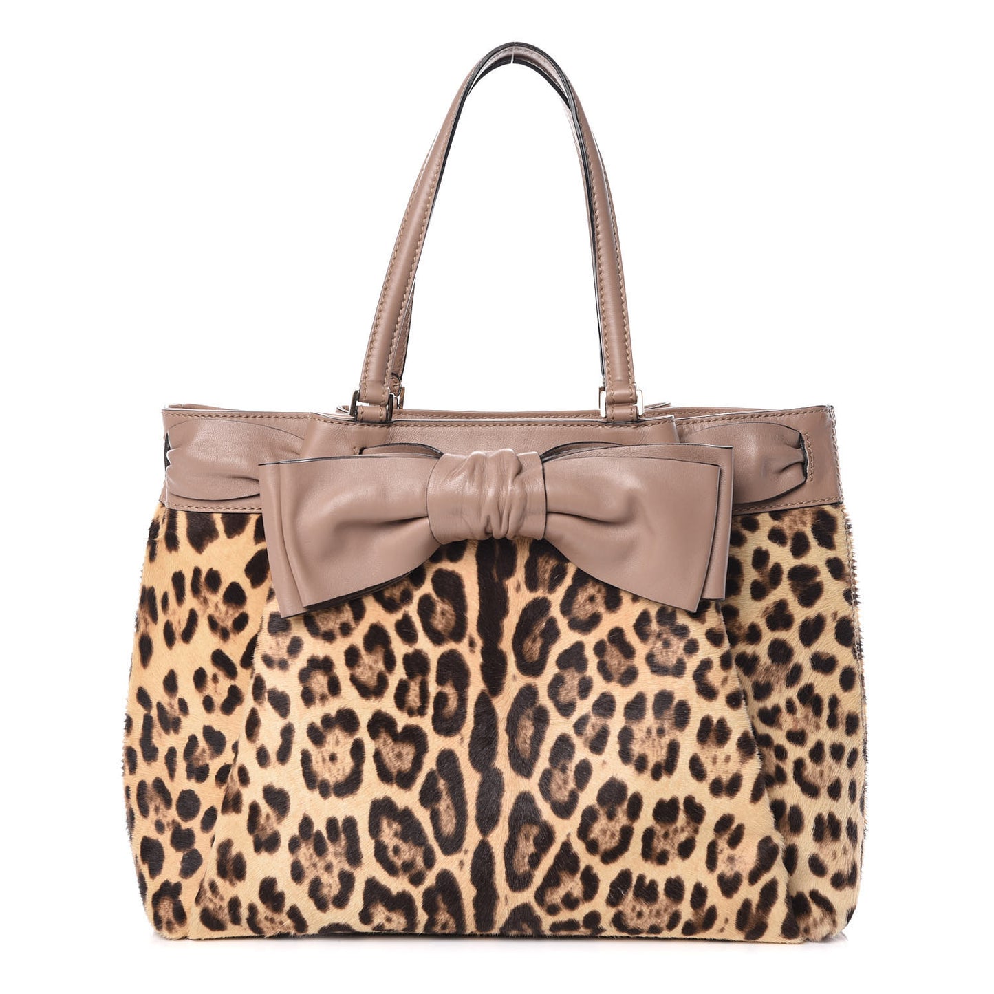 Calf Hair Leopard Print Medium Aphrodite Bow Tote