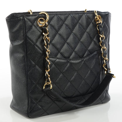 Chanel Caviar Quilted Petit Shopping Tote PST Black 3 of 7