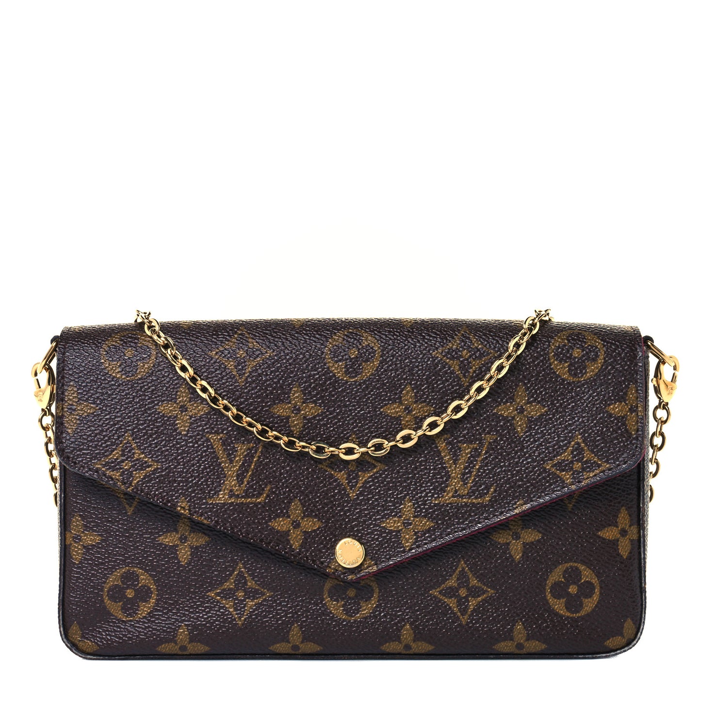 Monogram Pochette Felicie Chain Wallet Fuchsia